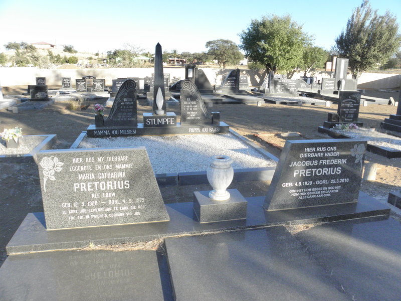 PRETORIUS Jacobus Frederik 1929-2010 &amp; Maria Catharina LOUW 1928-1979