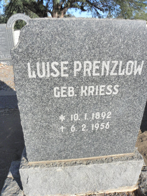 PRENZLOW Luise nee KRIESS 1892-1956