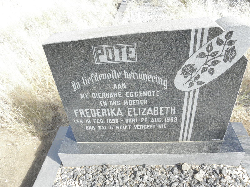 POTE Fredrika Elizabeth 1896-1969
