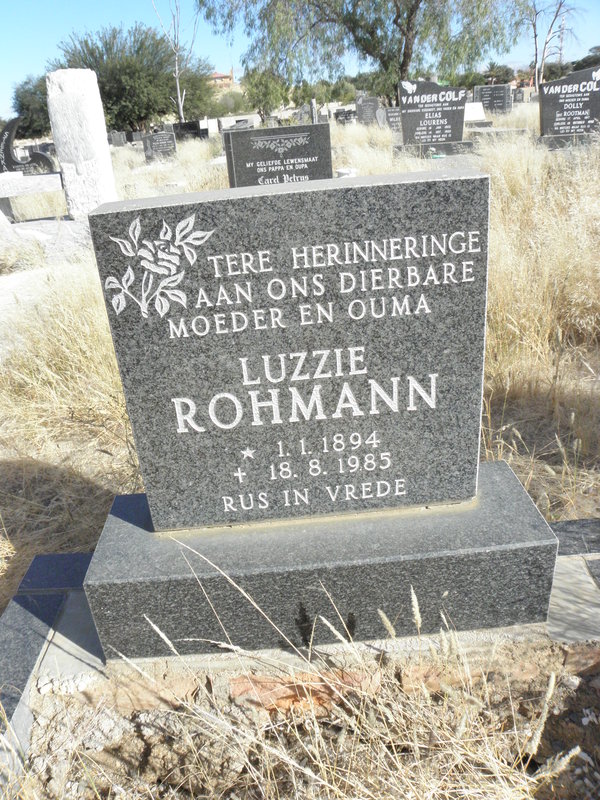 ROHMANN Luzzie 1894-1985