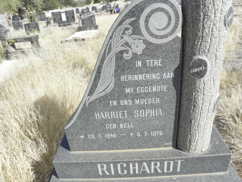 RICHARDT Harriet Sophia nee NELL 1948-1976