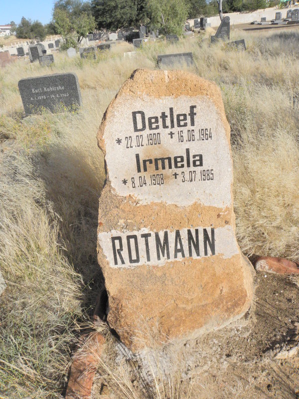 ROTMANN Detlef 1900-1964 &amp; Irmela 1908-1985