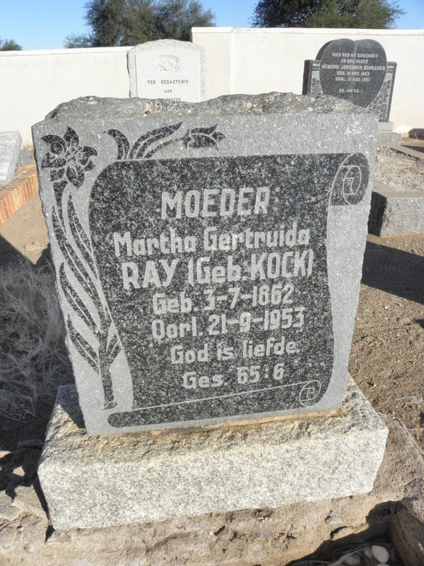 RAY Martha Gertruida nee KOCK 1862-1953
