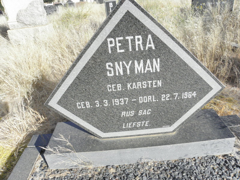 SNYMAN Petra nee KARSTEN 1937-1964