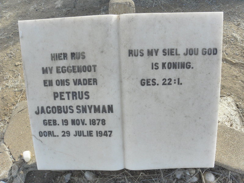 SNYMAN Petrus Jacobus 1878-1947