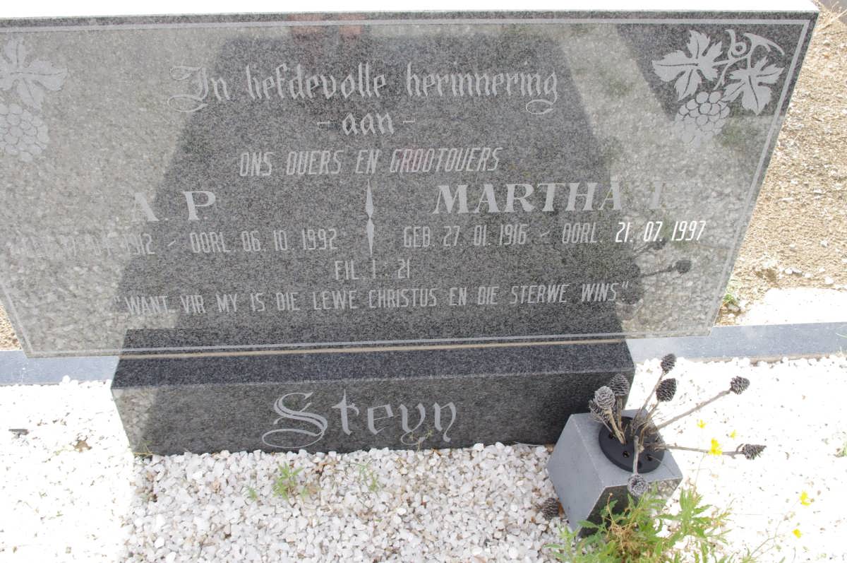 STEYN A.P. 1912-1992 &amp; Martha 1916-1997