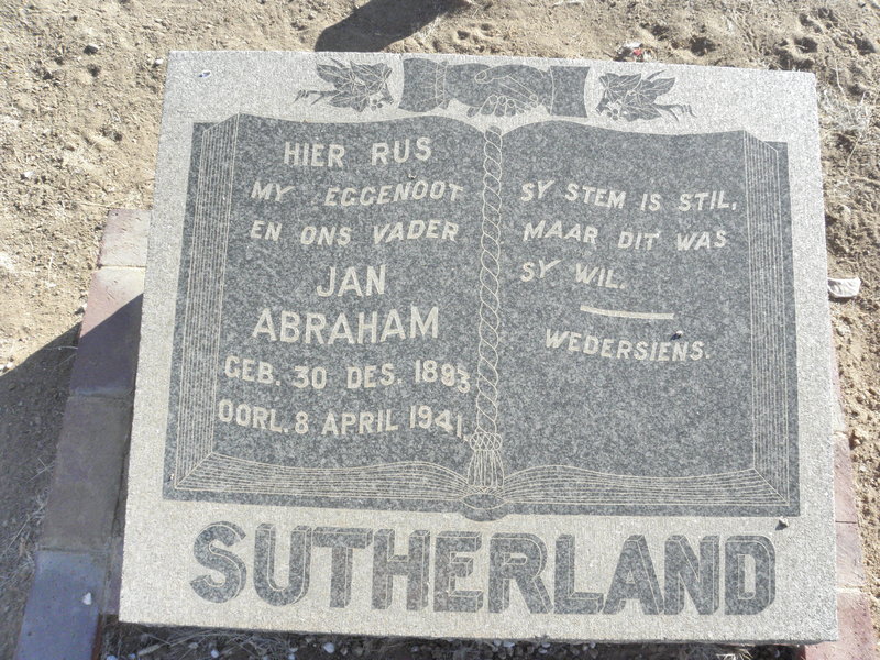 SUTHERLAND Jan Abraham 1893-1941