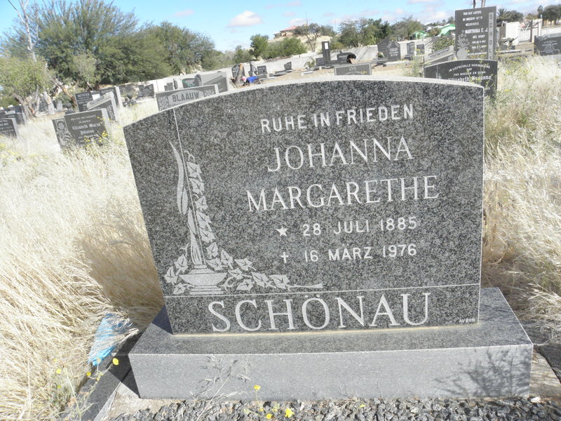 SCHONAU Johanna Margarethe 1885-1976