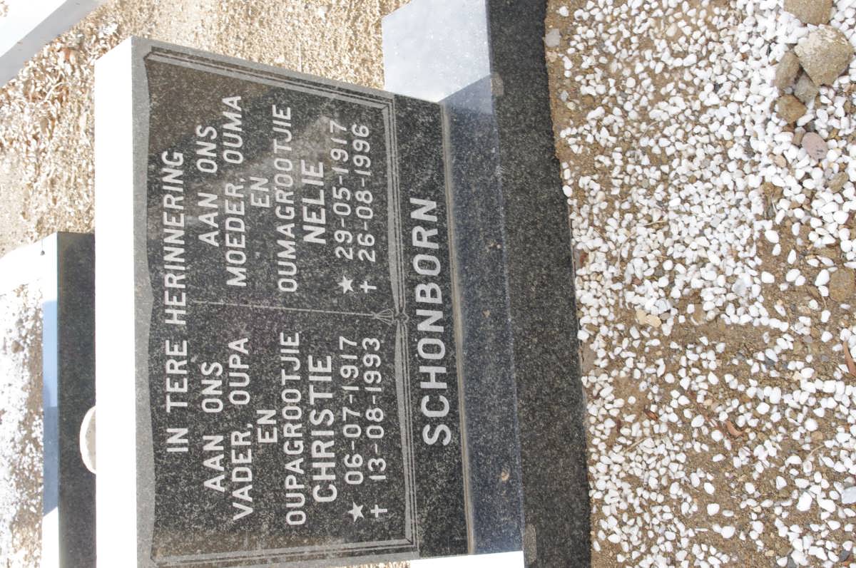 SCHONBORN Christie 1917-1993 &amp; Nelie 1917-1996