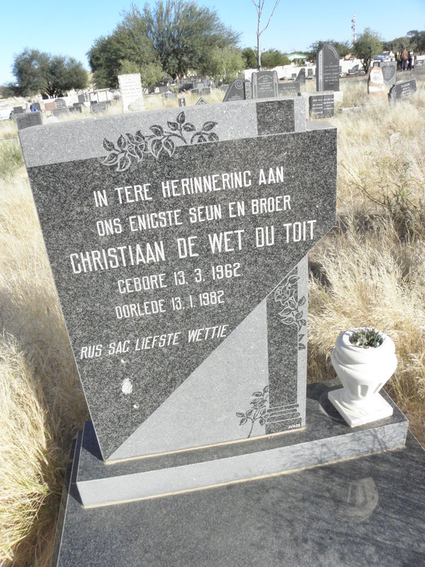 TOIT Christiaan De Wet, du 1962-1982
