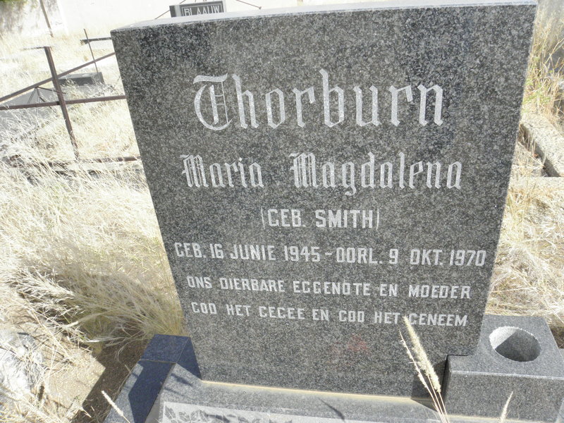 THORBURN Maria Magdalena nee SMITH 1945-1970