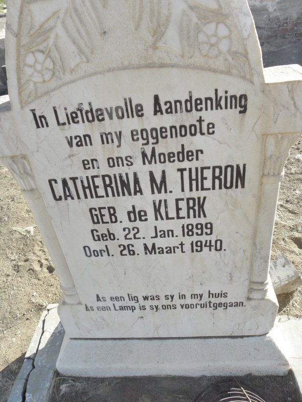 THERON Catherina M. nee DE KLERK 1899-1940