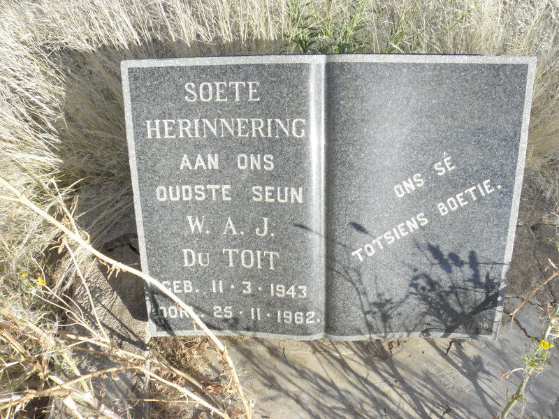 TOIT W.A.J., du 1943-1962
