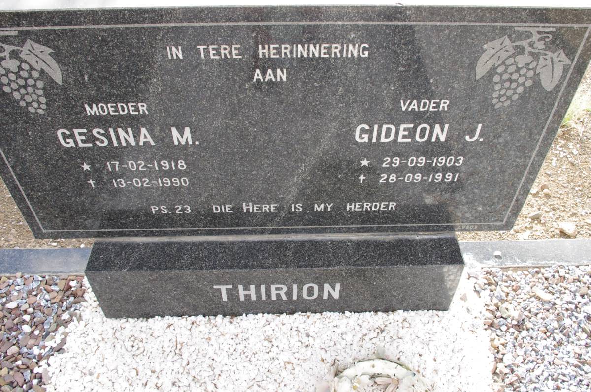 THIRION Gideon 1903-1991 &amp; Gesina M. 1918-1990