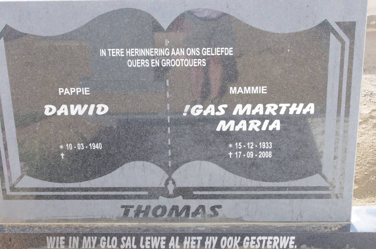 THOMAS Dawid 1940- &amp; Martha Maria 1933-2008
