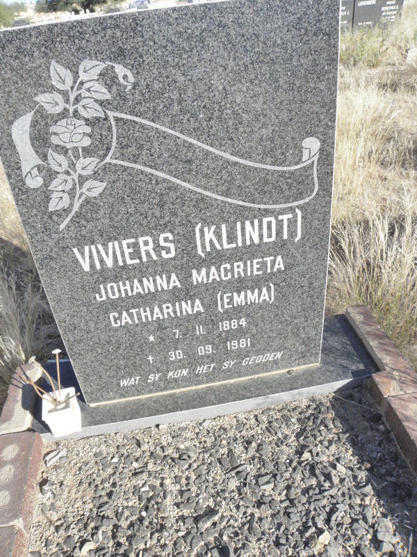 VIVIERS Johanna Magrieta Catharina nee KLINDT 1888-1981