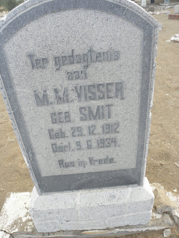 VISSER M.M. nee SMIT 1912-1934