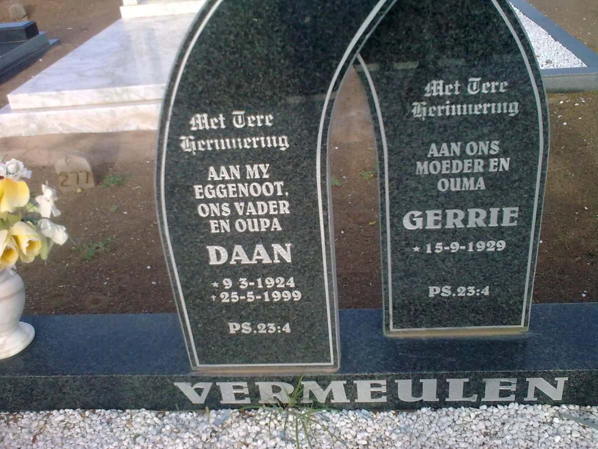 VERMEULEN Daan 1924-1999 &amp; Gerrie 1929-