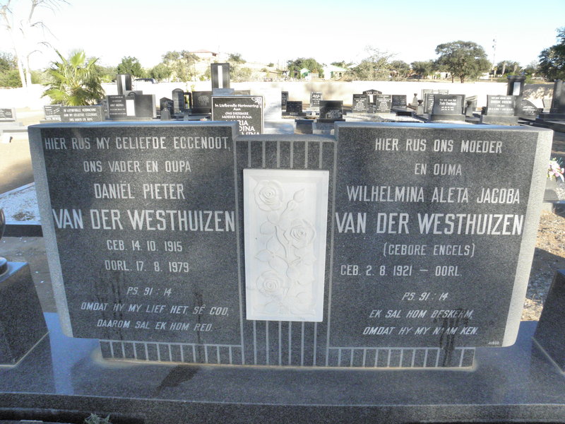 WESTHUIZEN Daniel Peter, van der 1915-1979 &amp; Wilhelmina Aleta Jacoba ENGELS 1921-