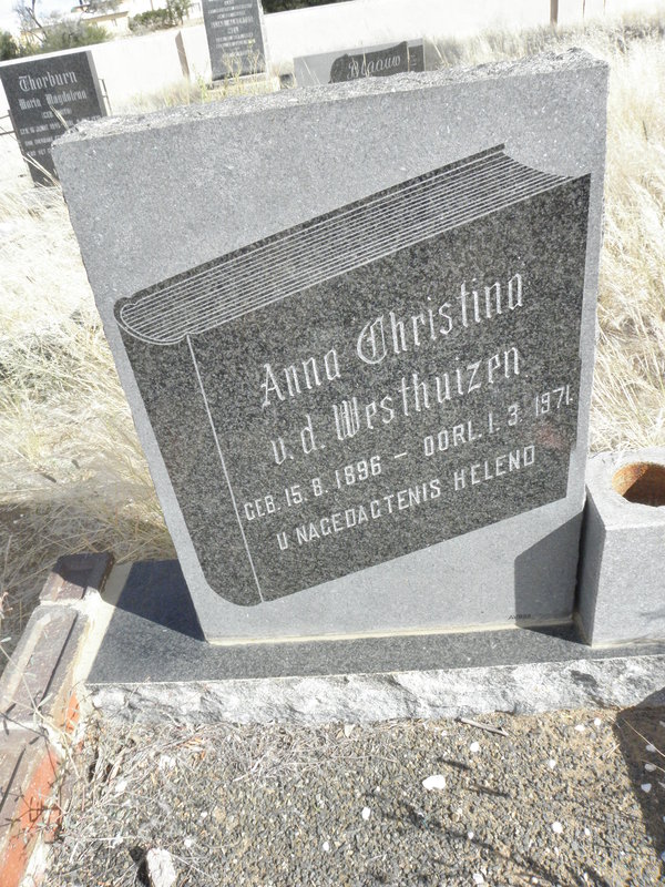 WESTHUIZEN Anna Christina, v.d. 1896-1971