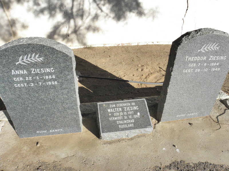 ZIESING Theodor 1884-1949 &amp; Anna 1888-1956 :: ZIESING Walter 1917-1942