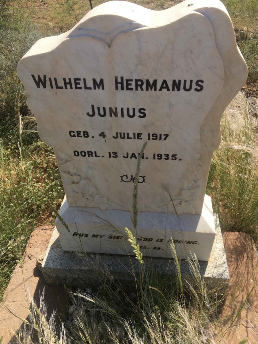 JUNIUS Wilhelm Hermanus 1917-1935