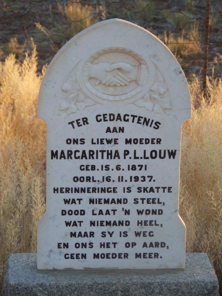 LOUW Margaritha P.L. 1871-1937