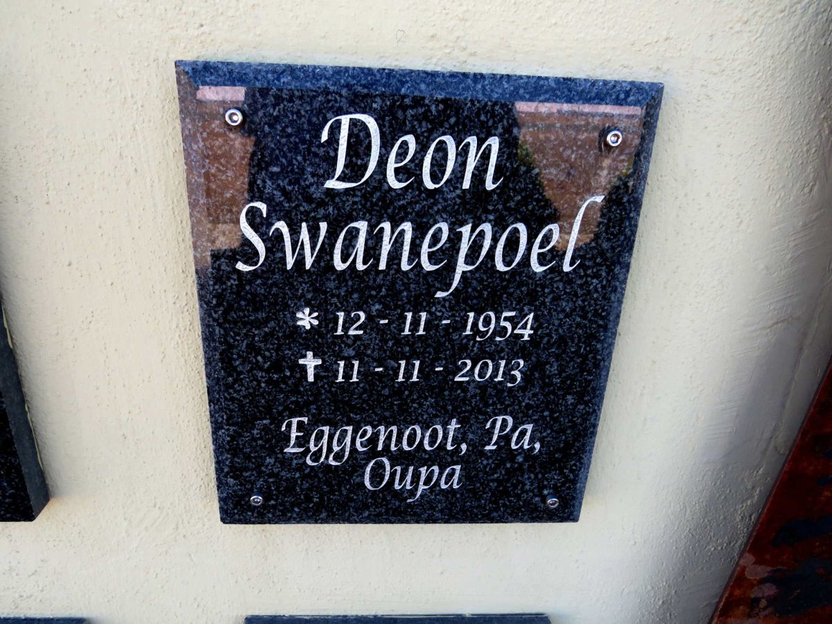SWANEPOEL Deon 1954-2013