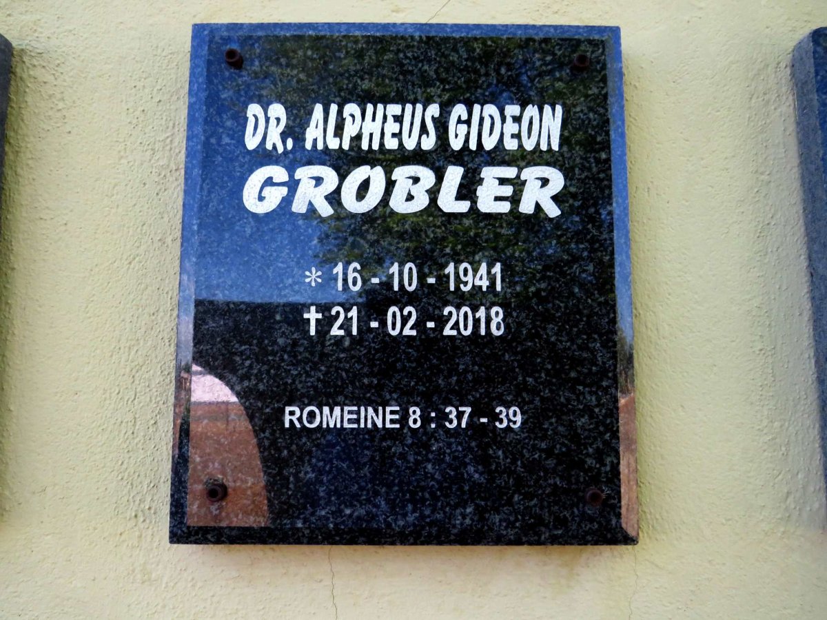 GROBLER Alpheus Gideon 1941-2018