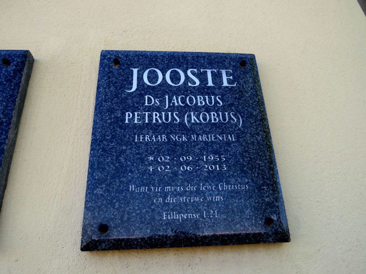 JOOSTE Jacobus Petrus 1955-2013