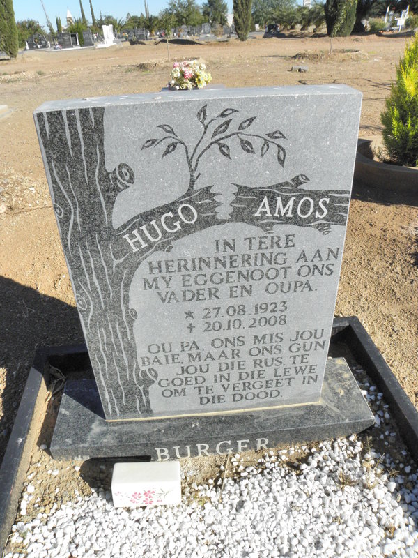 BURGER Hugo Amos 1923-2008