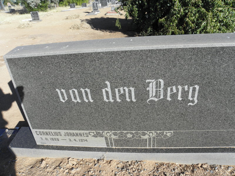 BERG Cornelius Johannes, van den 1920-1974