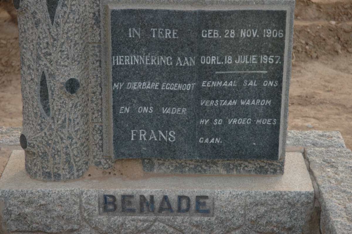 BENADE Frans 1906-1957