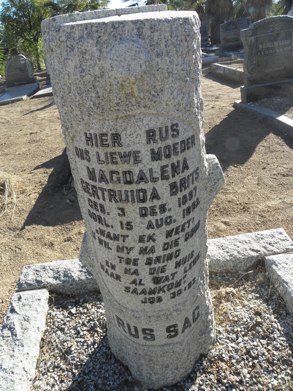 BRITS Magdalena Gertruida 1897-1962