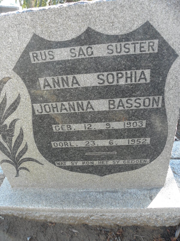 BASSON Anna Sophia Johanna 1903-1952
