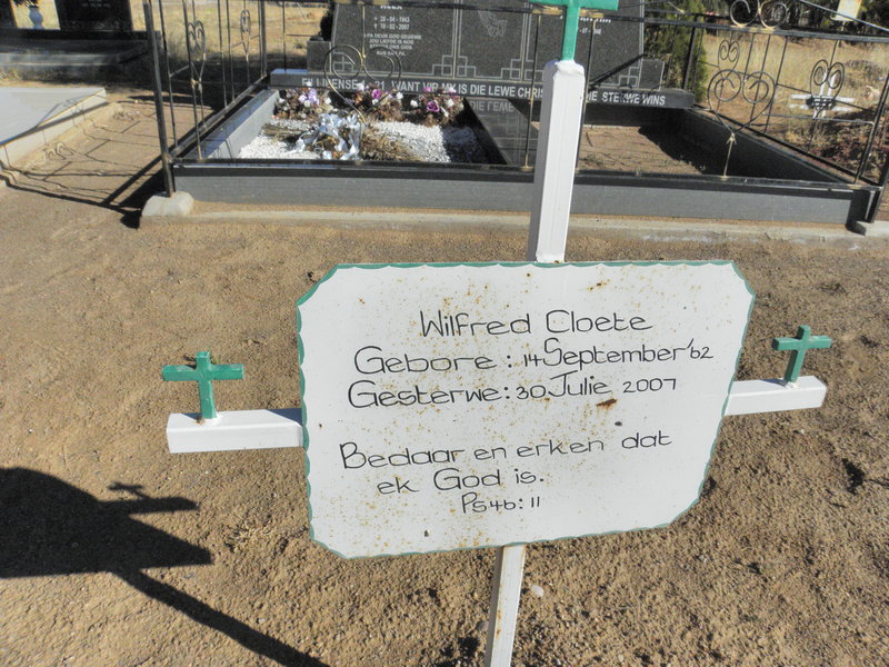 CLOETE Wilfred 1962-2007