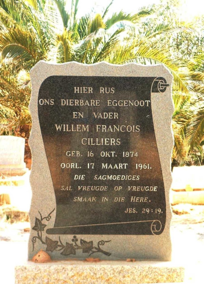 CILLIERS Willem Francois 1874-1961