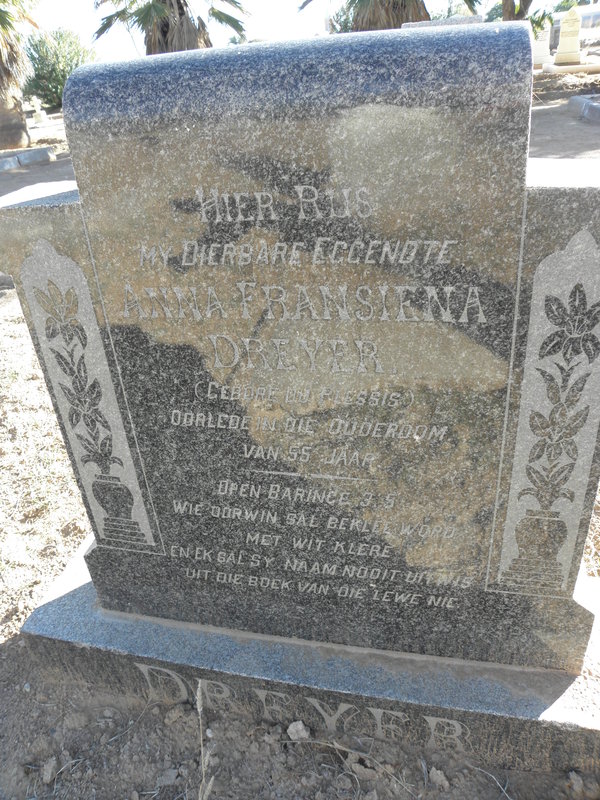 DREYER Anna Fransiena nee DU PLESSIS