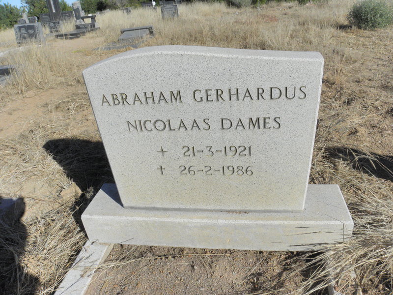 DAMES Abraham Gerhardus Nicolaas 1921-1986