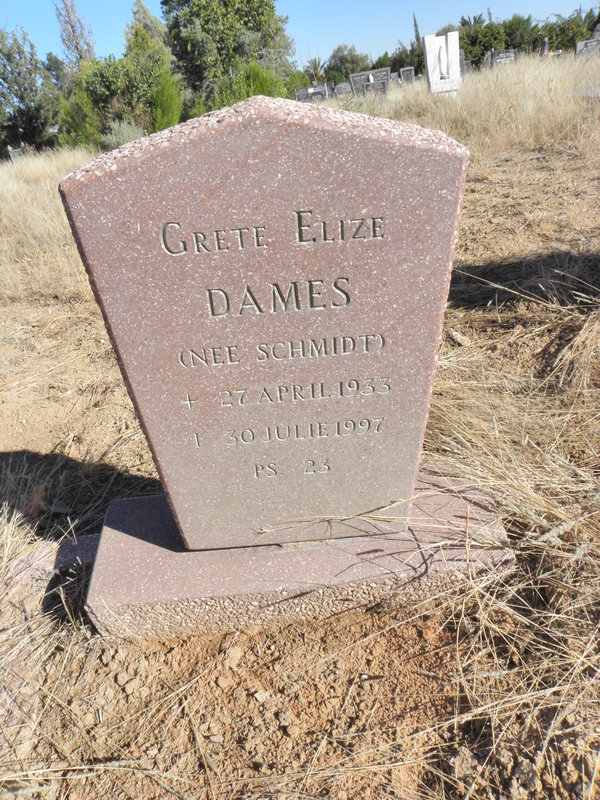 DAMES Grete Elize nee SCHMIDT 1933-1997