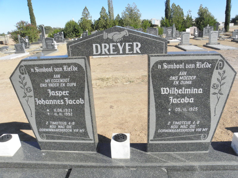 DREYER Jasper Johannes Jacob 1921-1992 &amp; Wilhelmina Jacoba 1925-