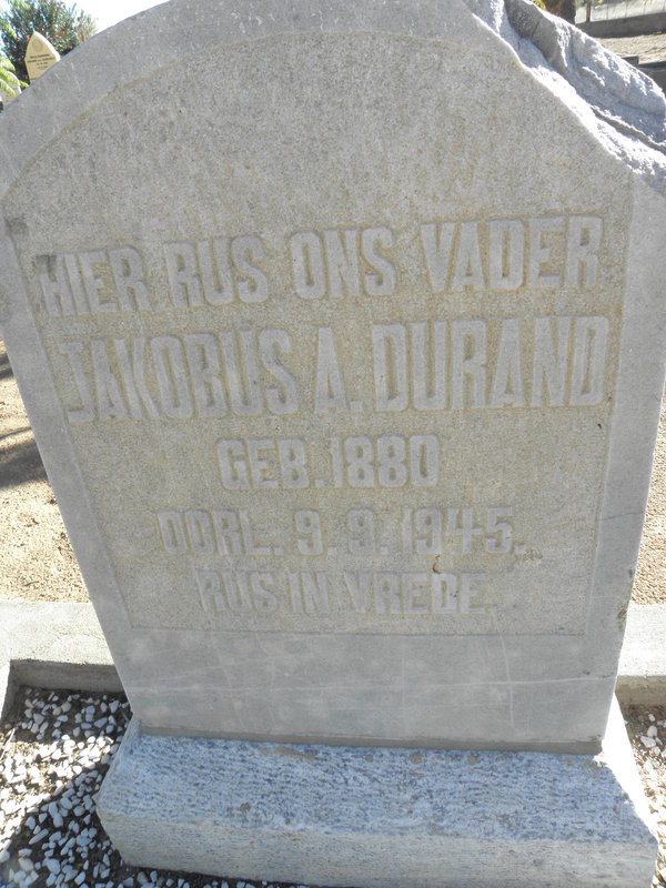 DURAND Jakobus A. 1880-1945