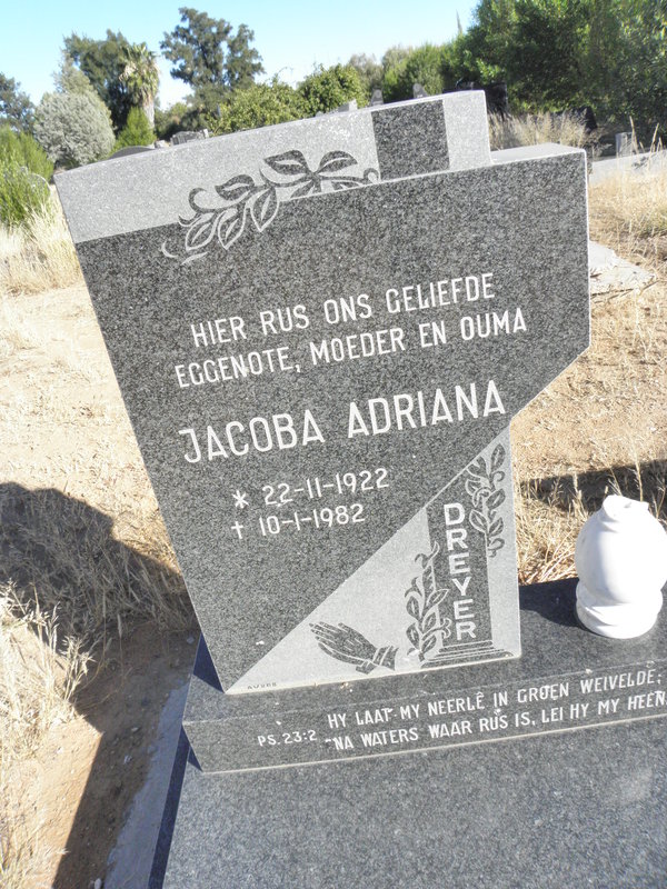 DREYER Jacoba Adriana 1922-1982