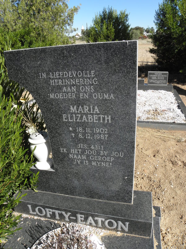 EATON Maria Elizabeth, Lofty 1902-1987
