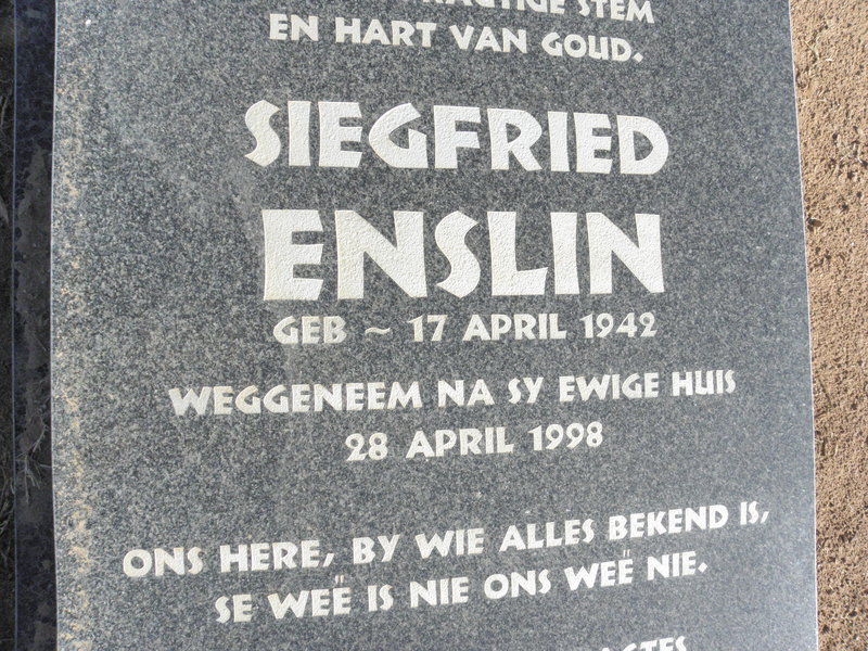 ENSLIN Siegfried 1942-1998