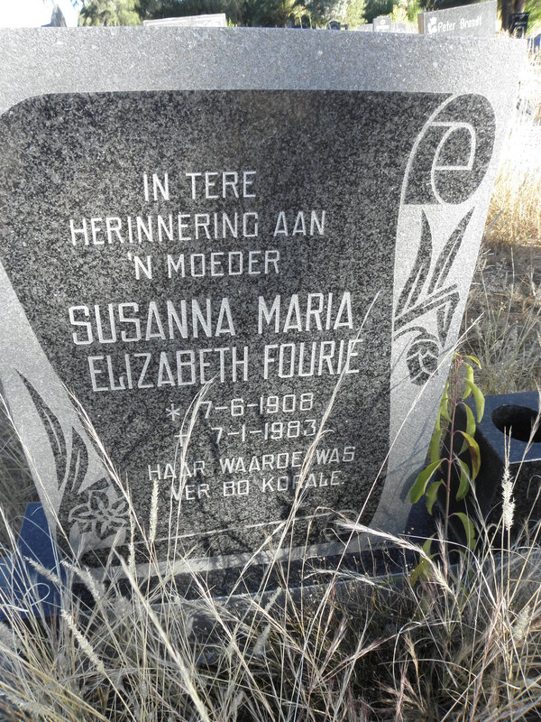 FOURIE Susanna Maria Johanna 1908-1983
