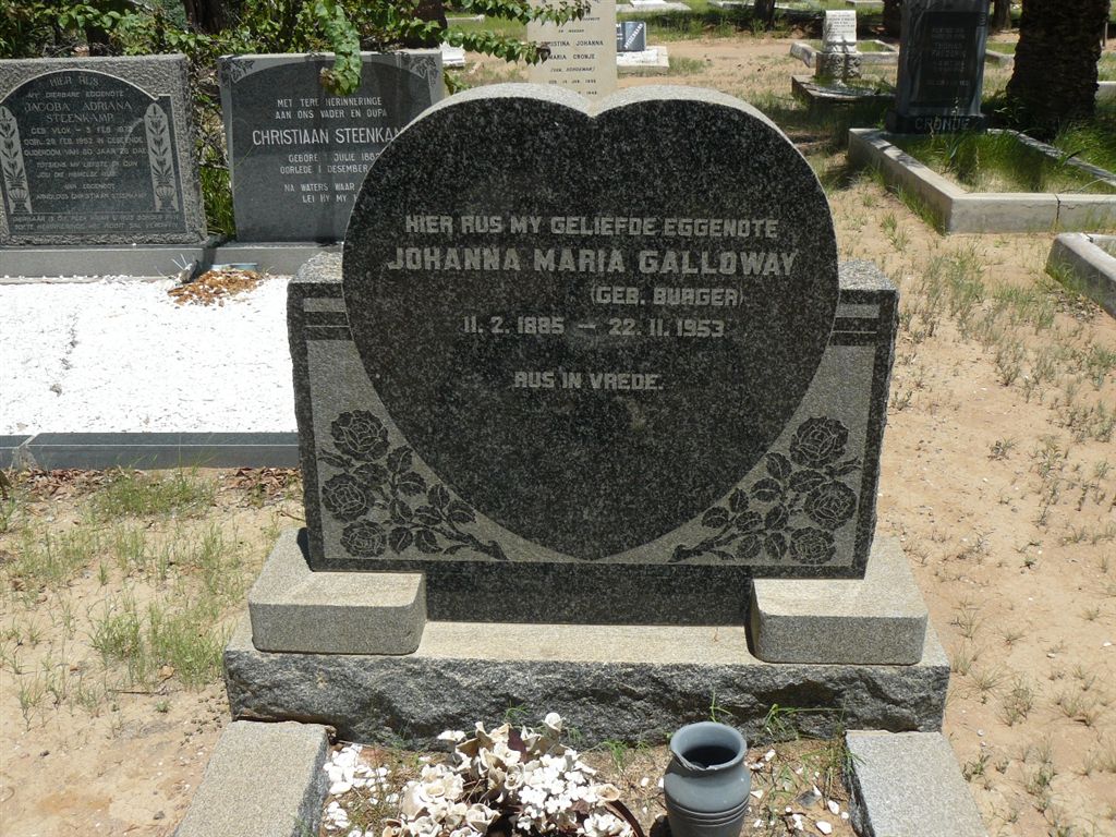 GALLOWAY Johanna Maria nee BURGER 1885-1953