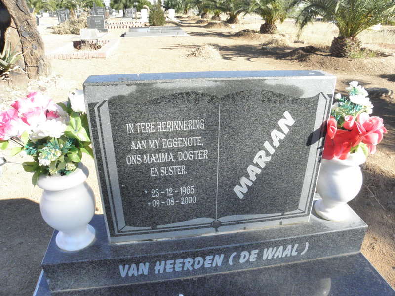 HEERDEN Marian, van geb DE WAAL 1965-2000