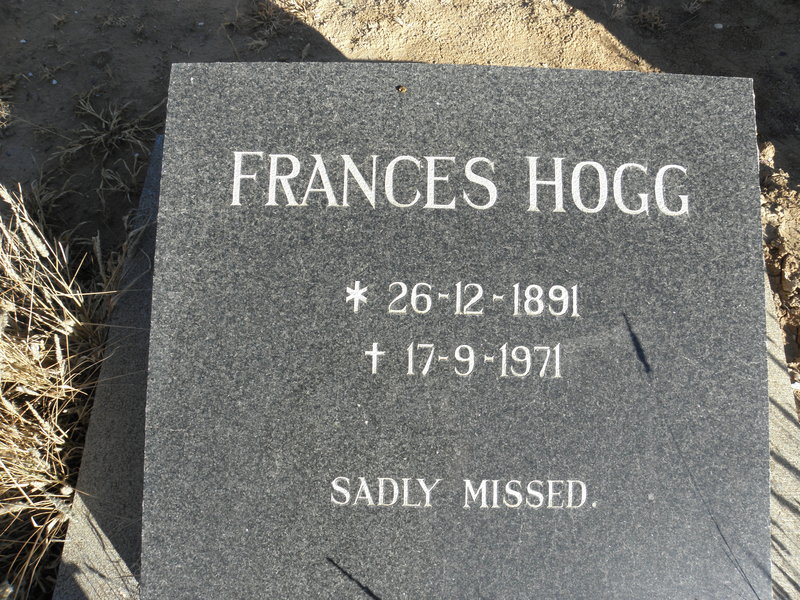 HOGG Frances 1891-1971