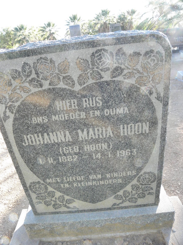 HOON Johanna Maria nee HOON 1882-1963